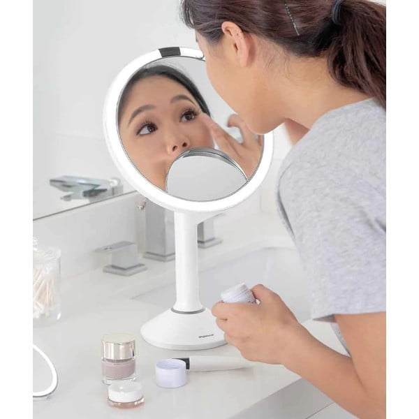 Kozmetikai tükör világítással-nagyítós (ötszörös) ø 20 cm Sensor Trio – simplehuman-image-1