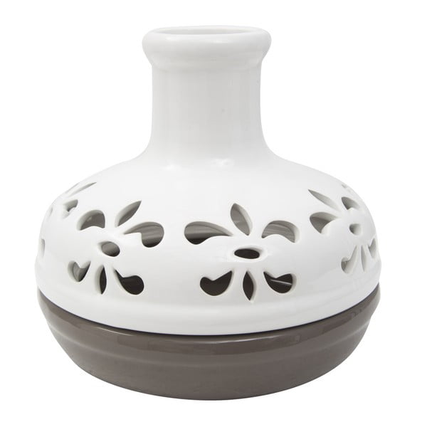 Bottle barna-fehér porcelán váza - Mauro Ferretti