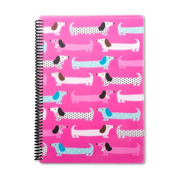 Dogs rózsaszín jegyzetfüzet, A4 - GO Stationery