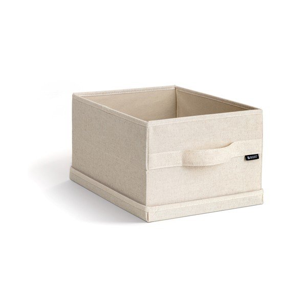 Bézs fedeles textil tárolódoboz 27x36x19 cm Soft Storage Small – Bigso-image-1