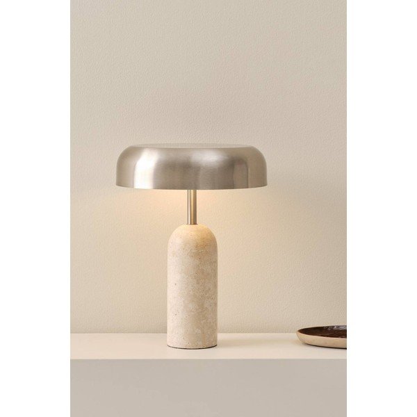 Ezüstszínű 
travertin
 asztali lámpa (magasság 46 cm) Ina – Jotex-image-1