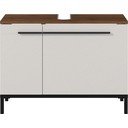 Szürkésbézs mosdókagyló alatti szekrény diófa dekorral 80x59 cm Yonkers - Germania