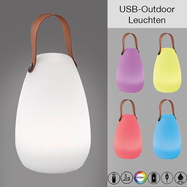 Fehér-barna LED asztali lámpa (magasság 26 cm) Ruby – Fischer & Honsel-image-2