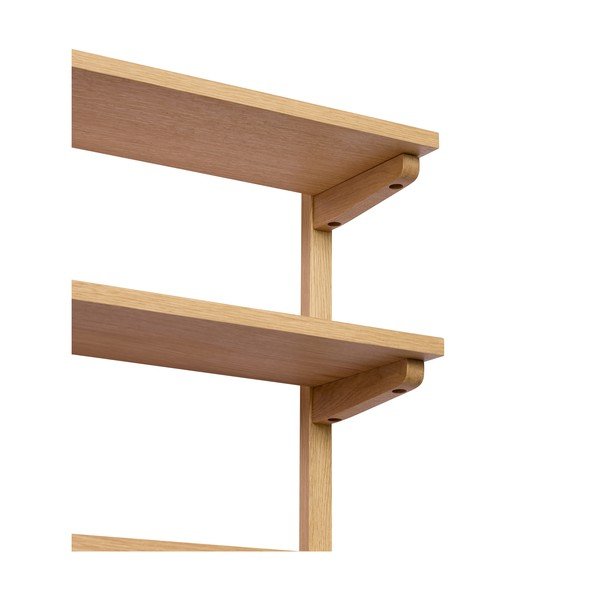 Natúr színű többszintes fali polc tölgyfa dekorral 120 cm Long – Hübsch-image-4