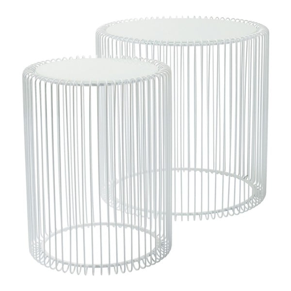 Wire High fehér tárolóasztal, 2 db - Kare Design