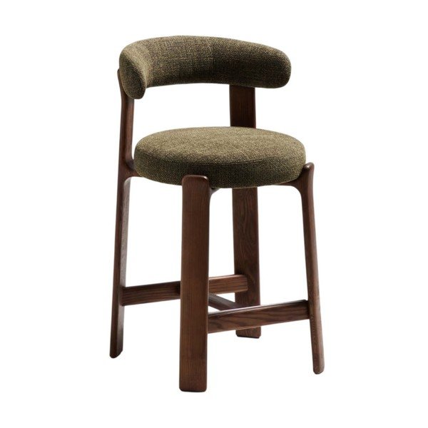 Zöld-sötét natúr színű kőrisfa bárszék (ülésmagasság 65 cm) Granite – Kave Home