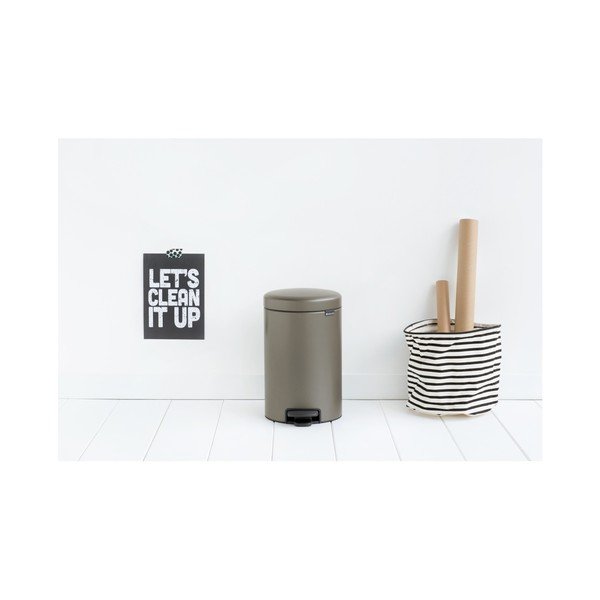 Newicon barnásszürke pedálos szemeteskosár, 12 l - Brabantia-image-3