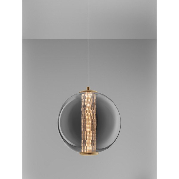Szürke fém LED függőlámpa üveg búrával ø 22 cm Navi – Nova Luce-image-3