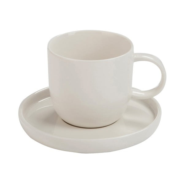Edge fehér csésze és csészealj, 14 cm - J-Line