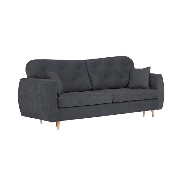 Orchid sötétszürke kihúzható háromszemélyes kanapé, ágyneműtartóval - Mazzini Sofas-image-1