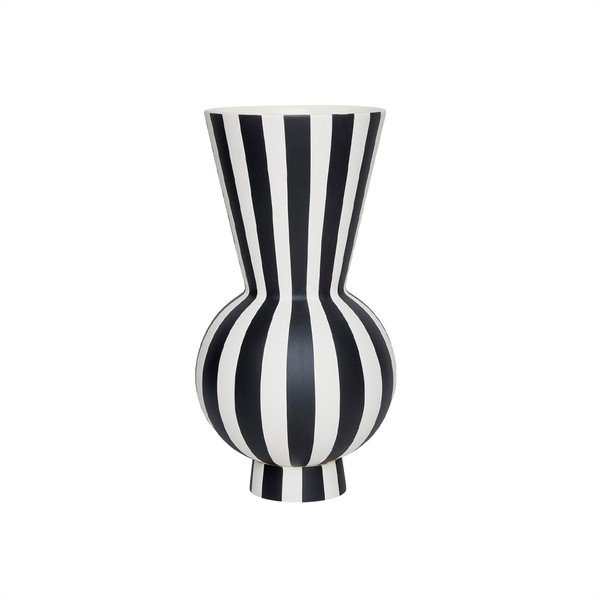Fehér-fekete kőedény kézzel készített váza (magasság 28 cm) Toppu – OYOY Living Design