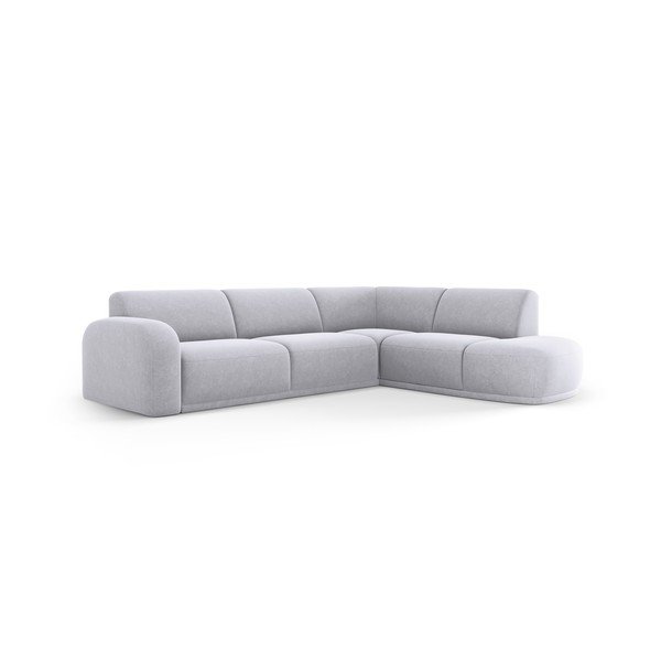 Világosszürke bársony sarokkanapé Erin – Micadoni Home-image-2
