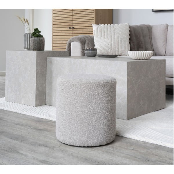 Bézs buklé puff Ejby – House Nordic-image-1