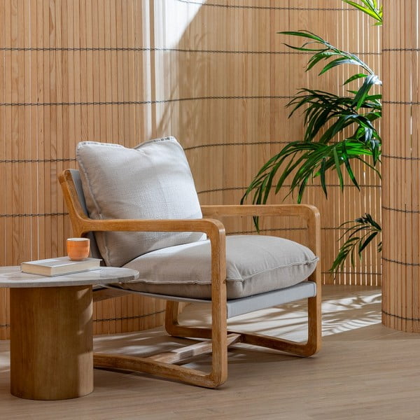 Bézs-natúr színű fotel – Ixia-image-1