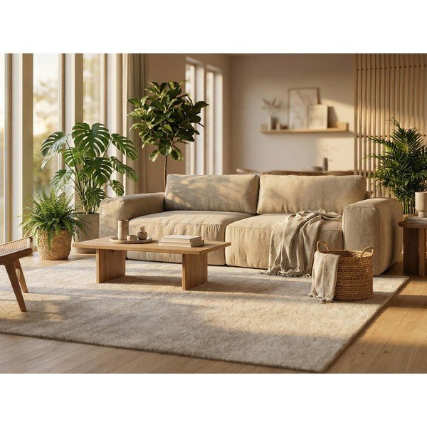 Zöld zsenília kinyitható kanapé 275 cm Kuki – Makamii-image-1