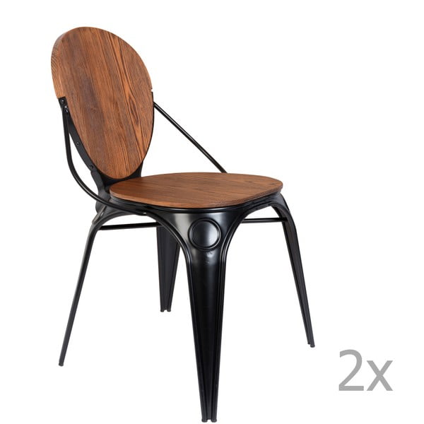 Louix fekete szék, 2 db - Zuiver