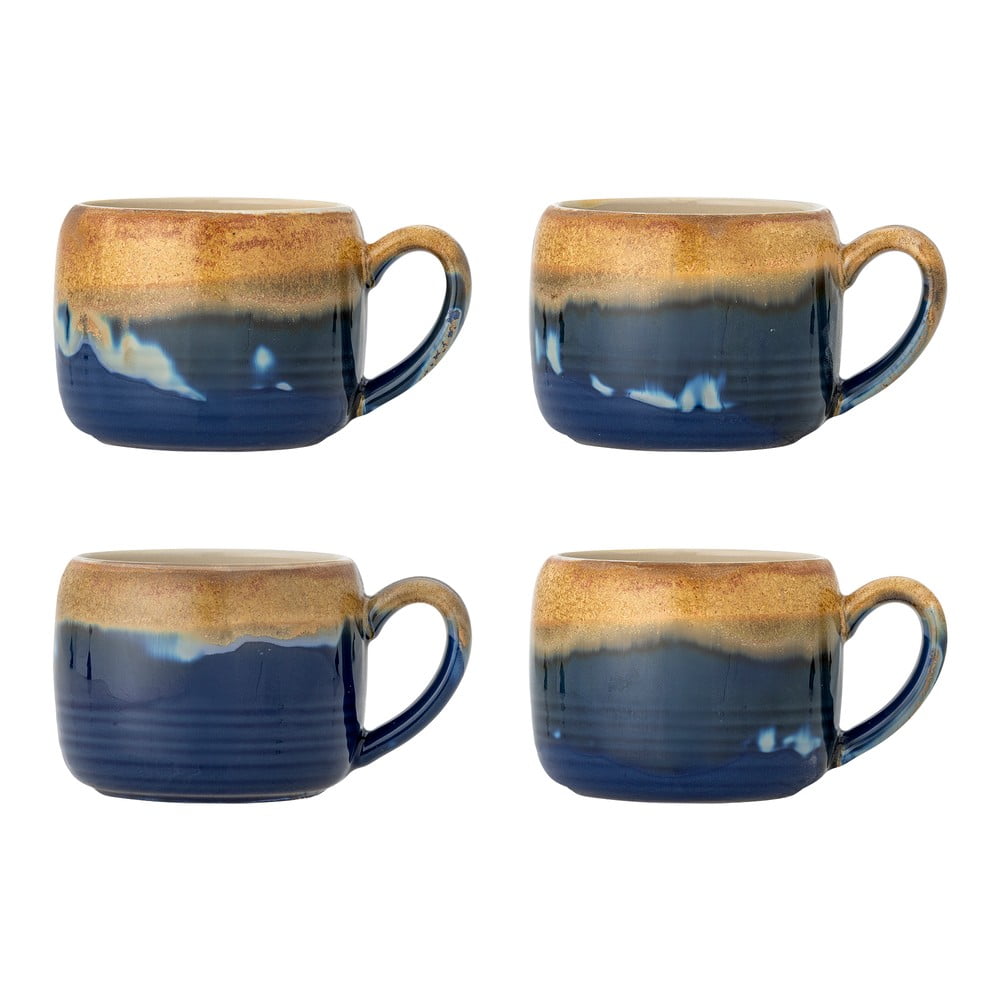 Kék-barna kőedény bögre szett 4 db-os 400 ml Sheen  Bloomingville