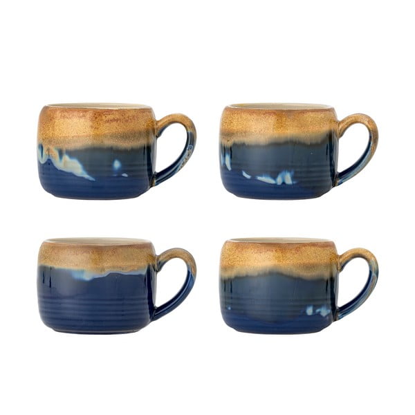 Kék-barna kőedény bögre szett 4 db-os 400 ml Sheen – Bloomingville
