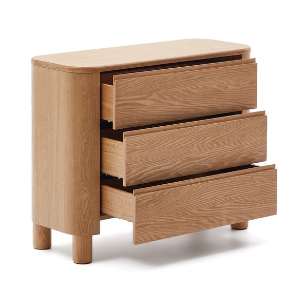 Natúr színű komód kőrisfa dekorral 120x80x40 cm Salaya – Kave Home-image-3