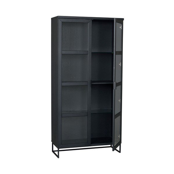 Fekete tölgyfa tálalószekrény 95x195 cm Everett - Rowico-image-3