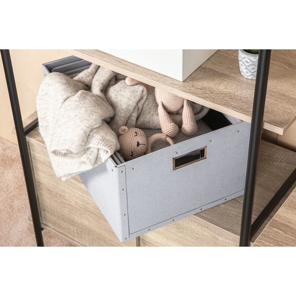 Világosszürke karton tárolódoboz szett 3 db-os Ture – Bigso Box of Sweden-image-2