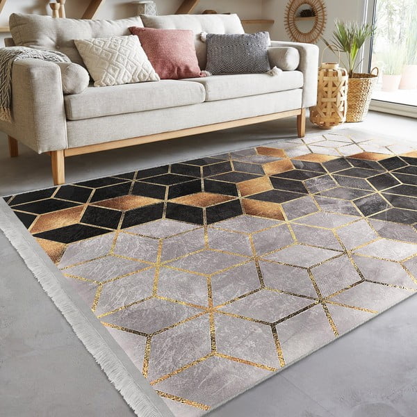 Szürke-aranyszínű futószőnyeg 80x200 cm – Mila Home-image-4