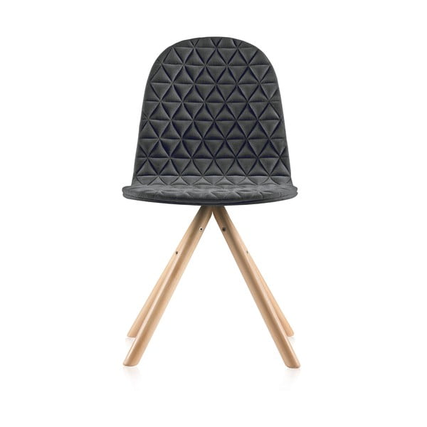 Mannequin Triangle sötétszürke szék, natúr lábakkal - Iker