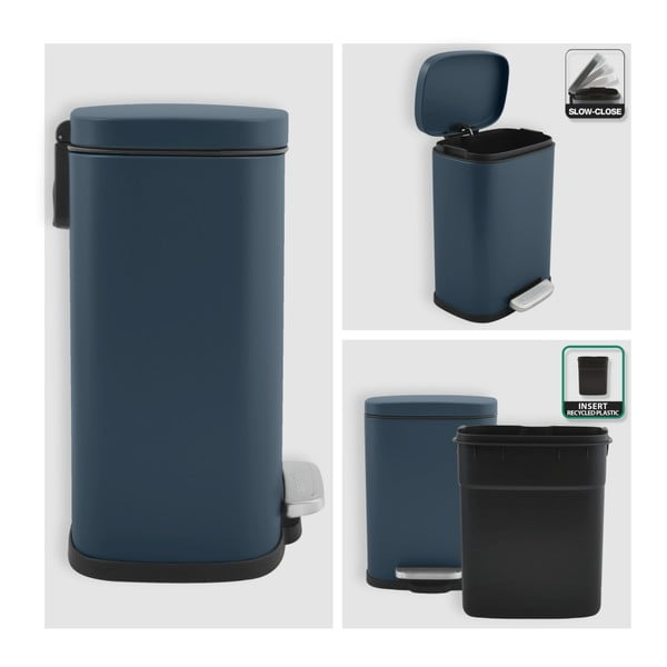 Petróleum színű acél pedálos szemetes 5 l   Akira – Spirella-image-4