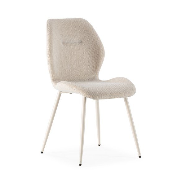 Krémszínű kárpitozott étkezőszék szett 4 db-os Ansu – Marckeric