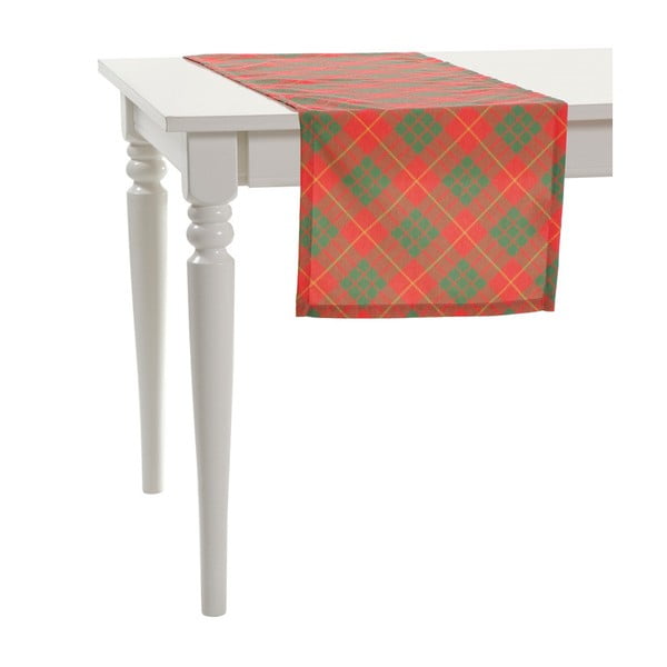Shine Geometry piros-zöld asztali futó, 40 x 140 cm - Apolena