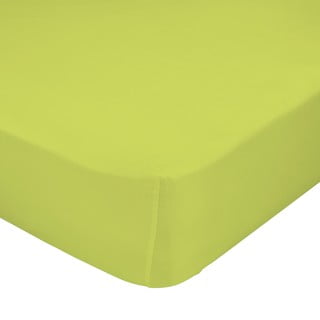 Zöld elasztikus lepedő 100% pamutból, 90 x 200 cm - Baleno