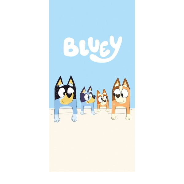 Kék-bézs pamut gyerek fürdőlepedő 70x140 cm Bluey – Jerry Fabrics