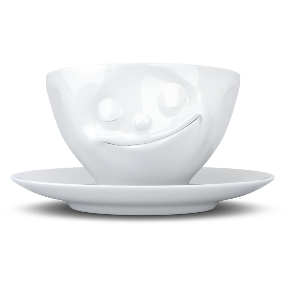 Fehér 'boldog' kávéscsésze, 200 ml - 58products