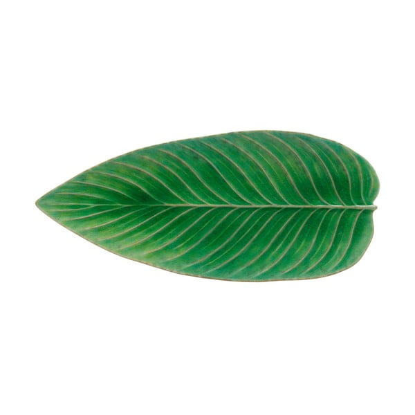 Riviera zöld agyagkerámia szervírozó tányér, 40 x 17 cm - Costa Nova