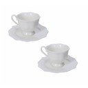 Fehér new bone china csésze szett 2 db-os 80 ml Queen – Brandani