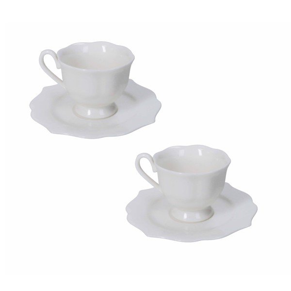 Fehér new bone china csésze szett 2 db-os 80 ml Queen – Brandani