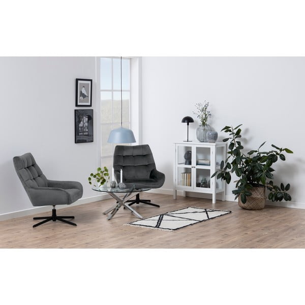 Szürke forgó bársony fotel Paris – Actona-image-1
