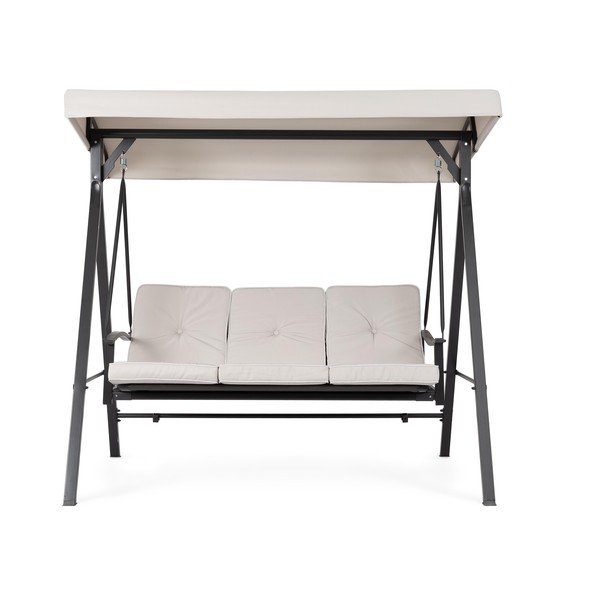 Antracitszürke-bézs fém kerti hintaágy Taurus – Bizzotto-image-1