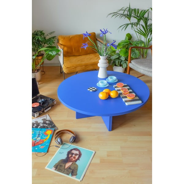 Kék kerek dohányzóasztal ø 100 cm Pausa – Really Nice Things-image-3