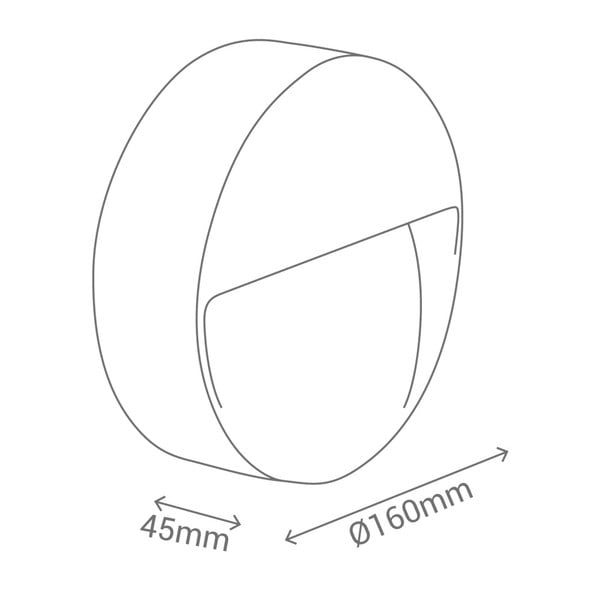 Kamal sötétszürke, kerek fali lámpa, ø 15 cm - SULION-image-2