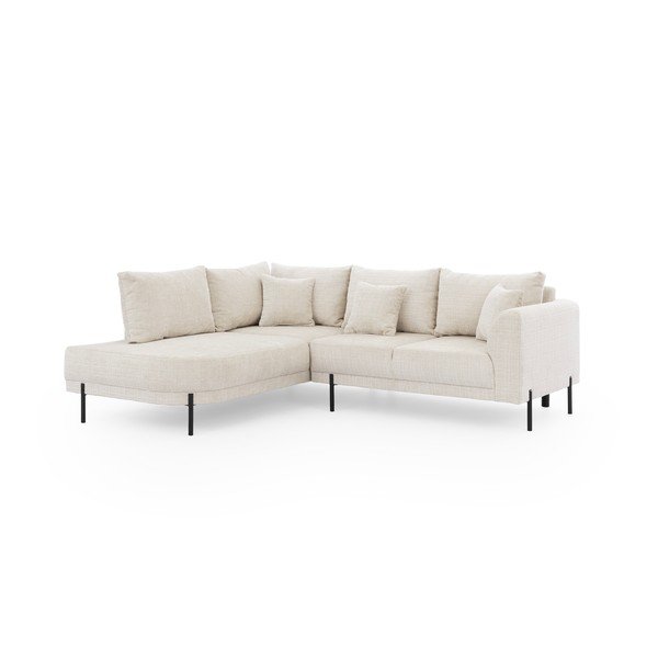 Bézs zsenília sarokkanapé (bal oldali-L alakú) Mauris  – Ropez-image-2