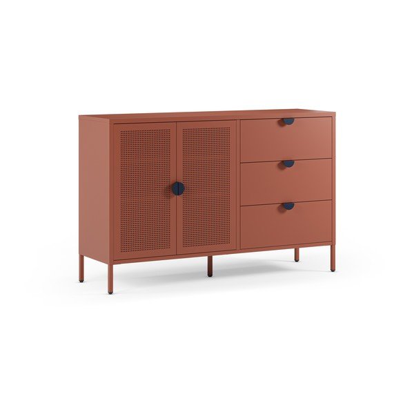 Terrakotta színű fém komód 140x90x40 cm Sayla – Marckeric-image-4