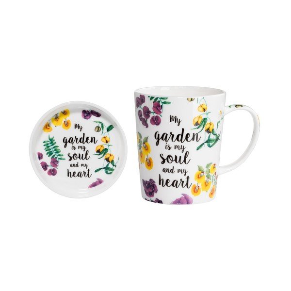 Soul Heart csontporcelán bögre és alátét szett, 400 ml - Maxwell & Williams