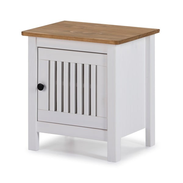 Bruna fehér fa éjjeliszekrény - Marckeric-image-3