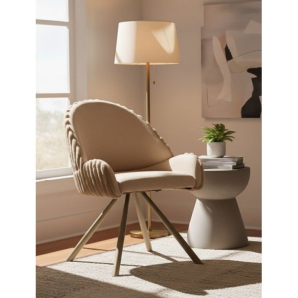 Krémszínű kárpitozott karfás étkezőfotel szett 2 db-os Stockholm – Mauro Ferretti-image-1