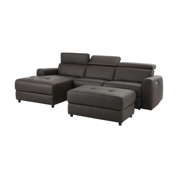 Sötétbarna bőrutánzat sarokkanapé (bal oldali) Capena – Støraa-image-4