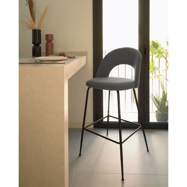 Szürke bárszék szett 4 db-os (ülésmagasság 63 cm) Mahalia – Kave Home-image-1