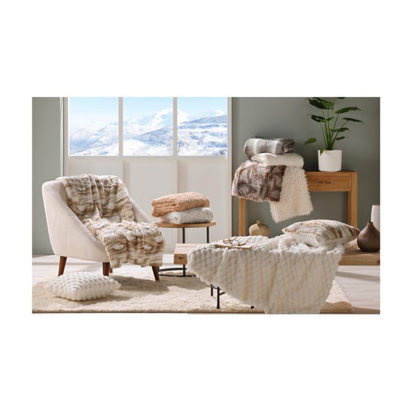 Fehér műszőrme takaró 125x150 cm Mouton – douceur d'intérieur-image-3