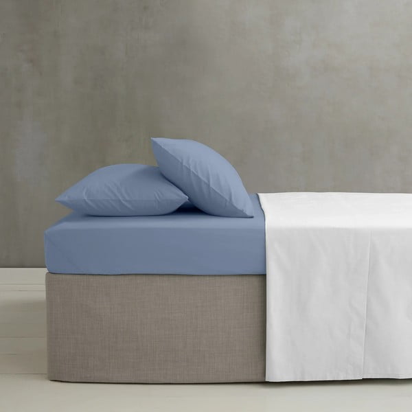 Kék gumis perkál lepedő 90x190 cm Easy Iron Percale – Catherine Lansfield-image-1