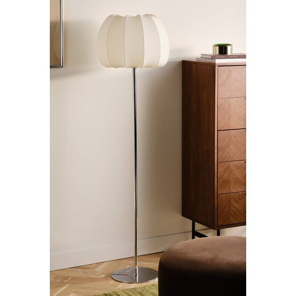 Fehér-fényes ezüstszínű textil állólámpa (magasság 150 cm) Pion – Jotex-image-2